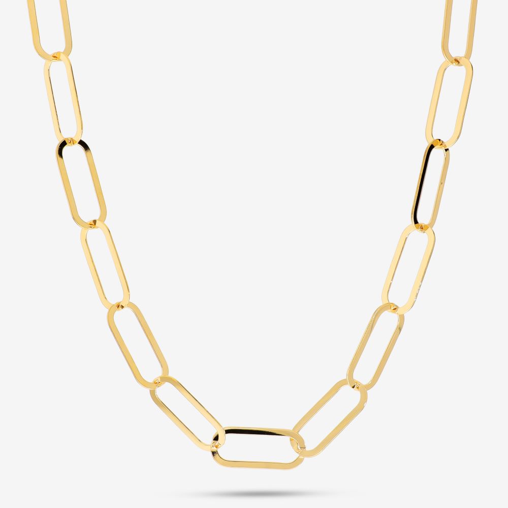 Italian Handmade Polished Oval Link Necklace
