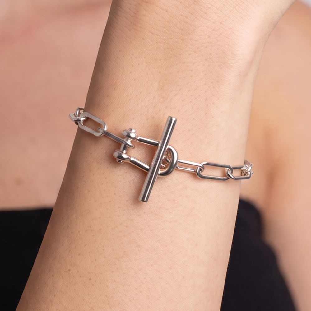 Italian Status Bracelet With Equestrian Toggle Clasp