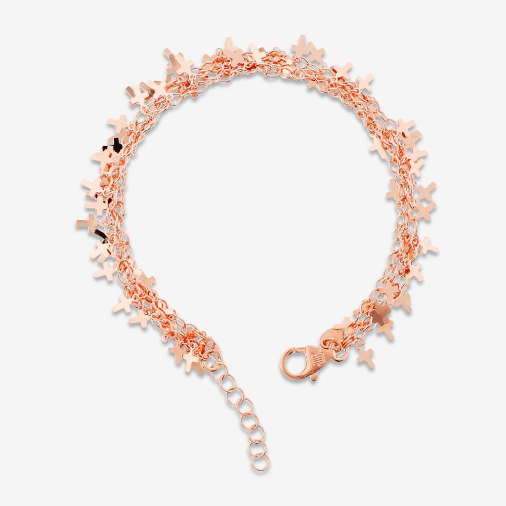 Italian Handmade Triple Strand Petite Cross Bracelet