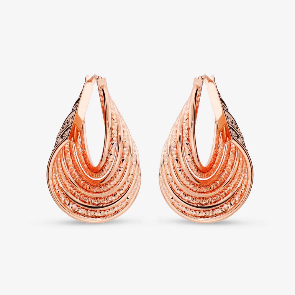 Italian Handmade 9 Layer Twist Hoop Earrings
