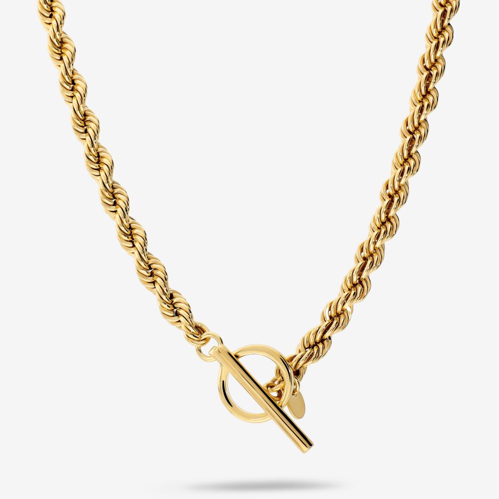 Italian Solid Rope Necklace With T-Bar, 46gr Sterling Silver