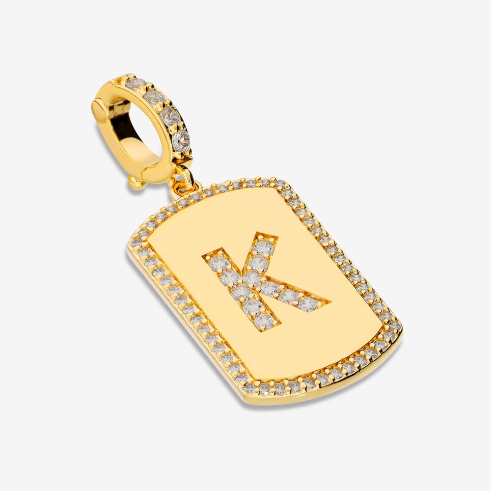 Italian Look of Diamonds Tag Style Initial Enhancer, Yellow
