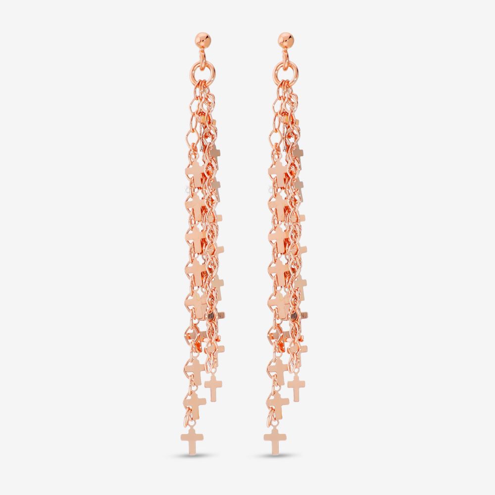 Italian Handmade Triple Strand Petite Crosses Earrings