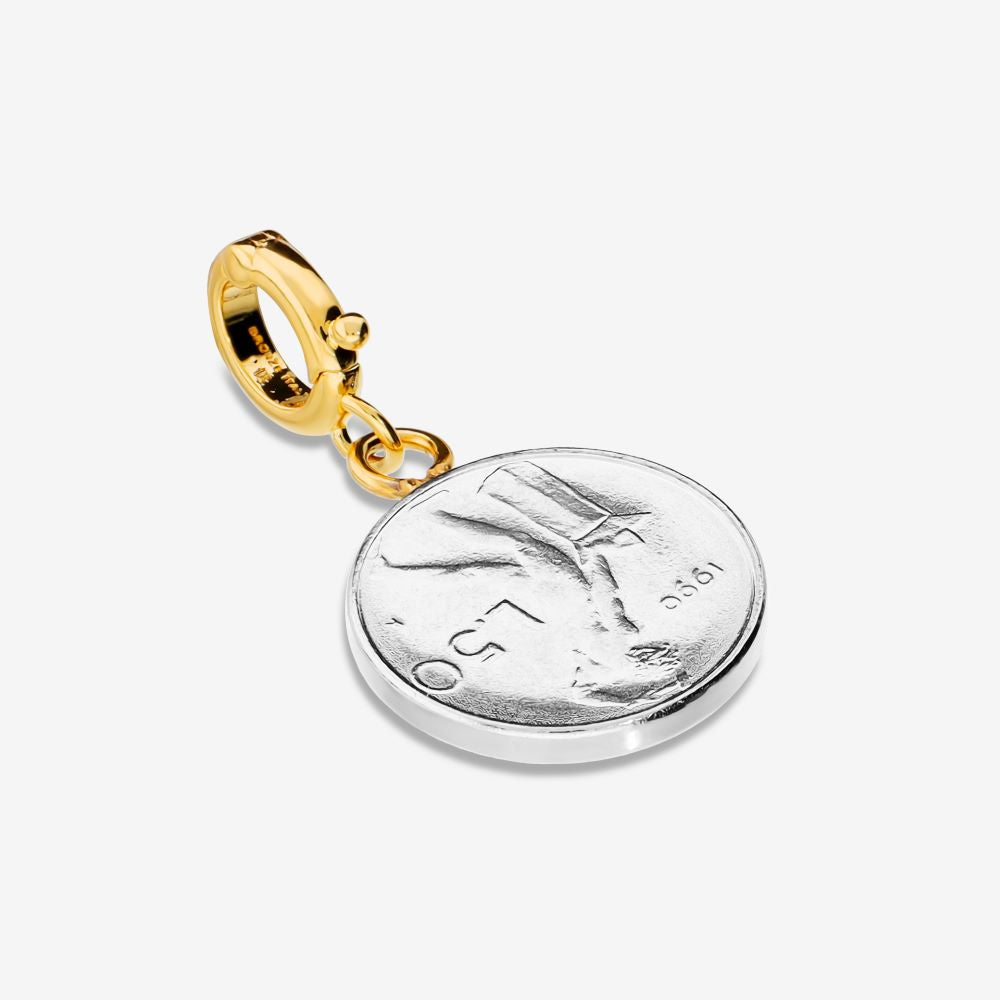 Italian Authentic 50 Lire Mini Coin Pendant/Enhancer