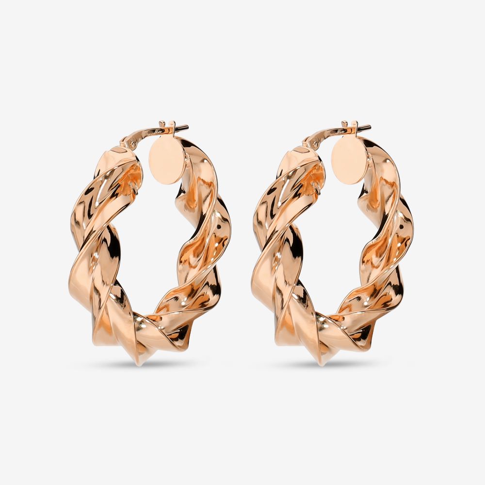 Italian Luxury Twist Hoop Earrings, 1.25"