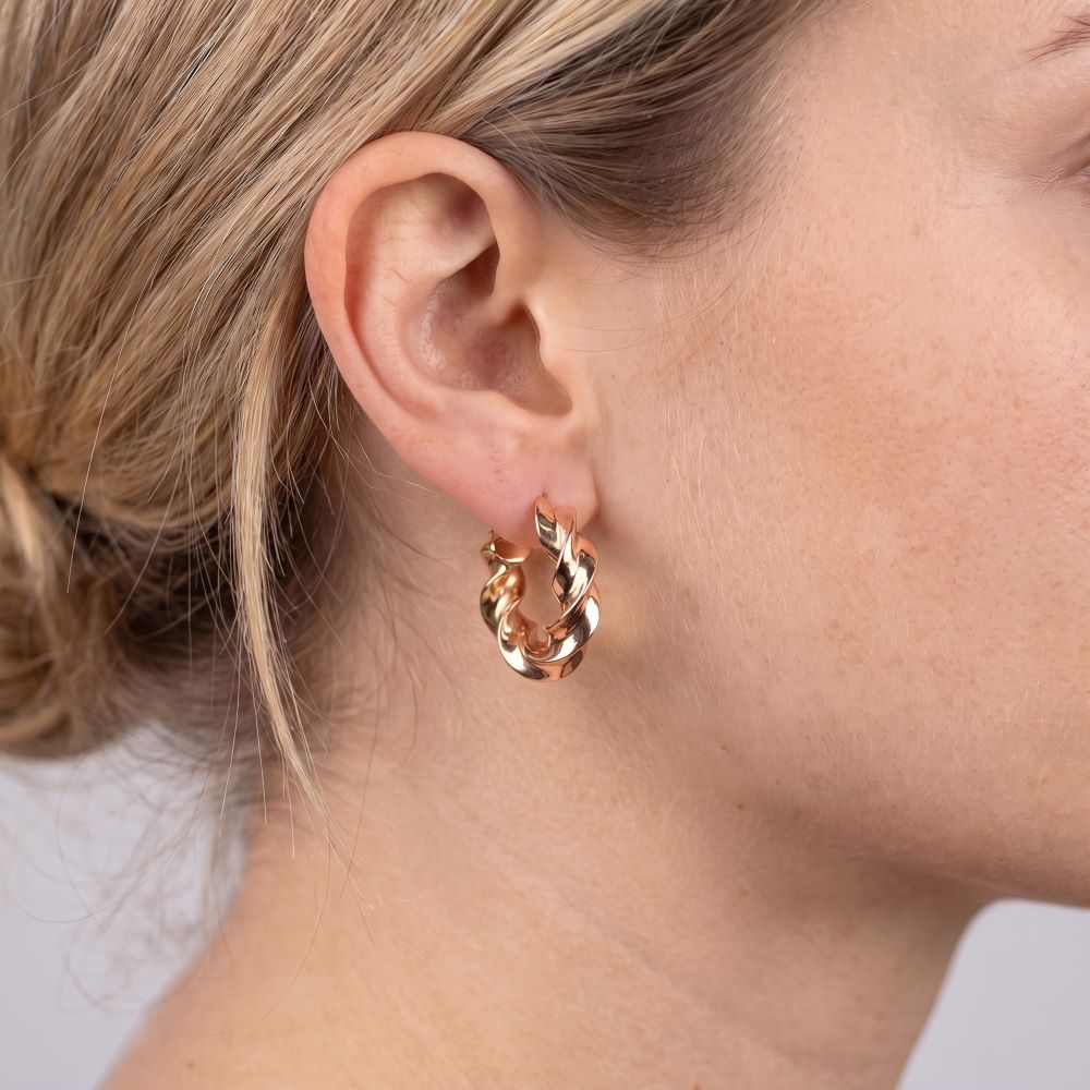 Italian Luxury Twist Hoop Earrings, 1"
