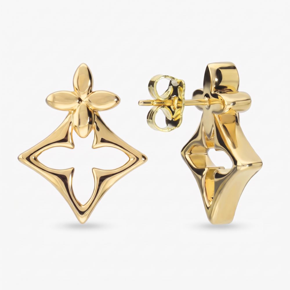 Italian Couture Inspired Double Flower Earrings