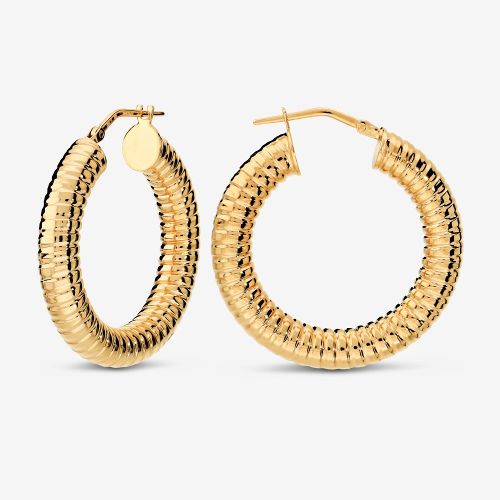 Italian Tubogas Finish Hoop Earrings