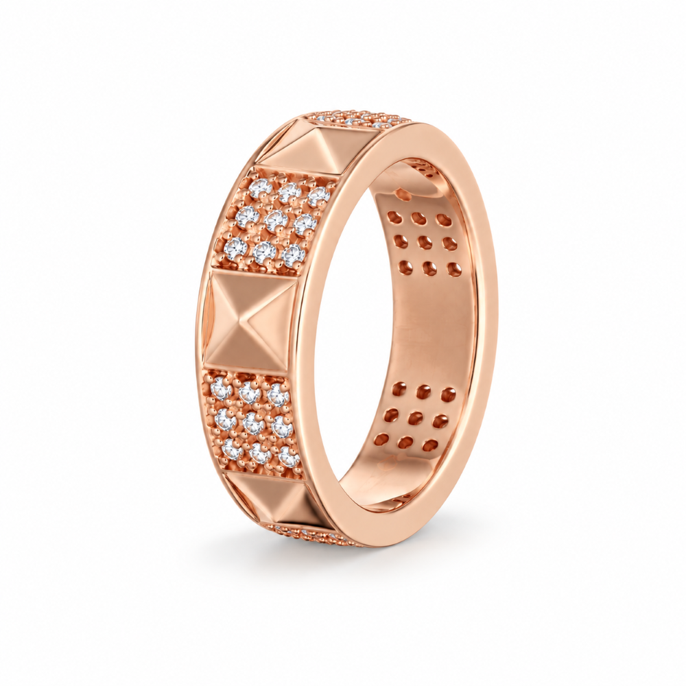 Italian Couture Inspired Pyramid Pave' Ring