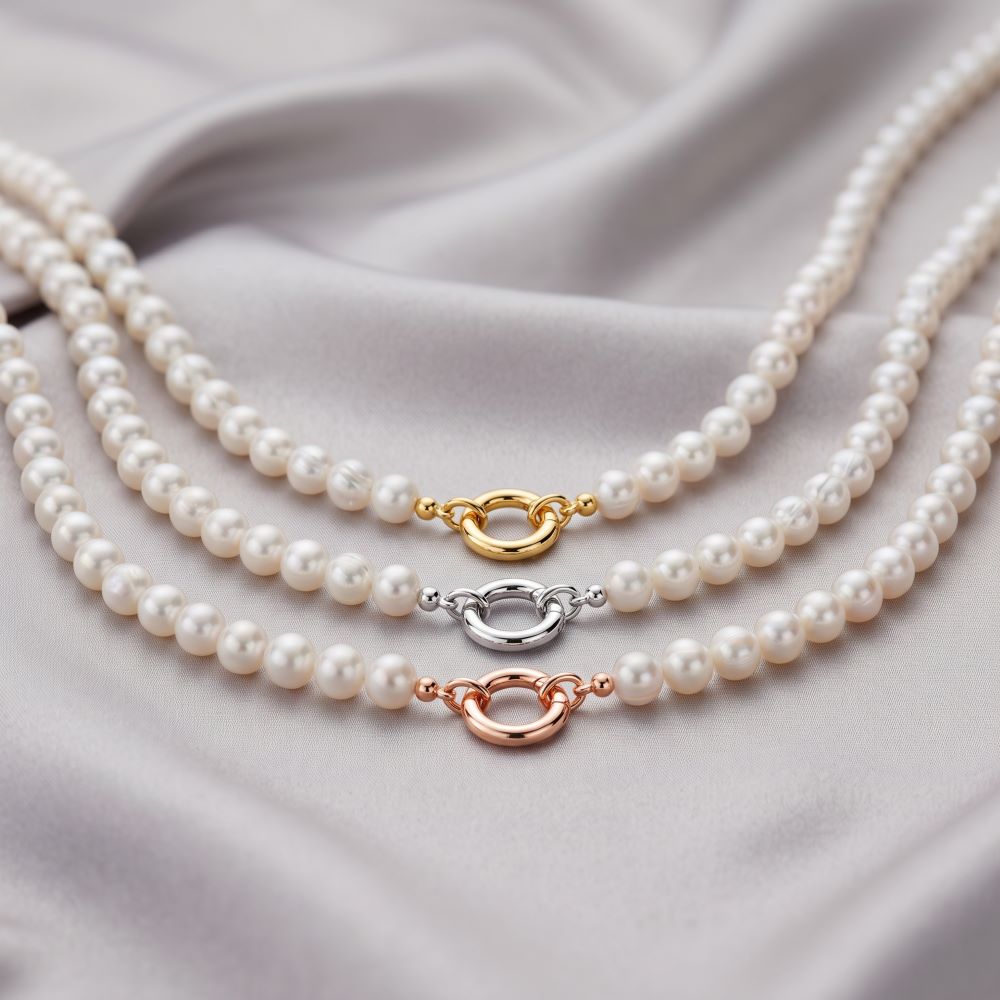 Italian Freshwater Pearl Necklace With Ring
