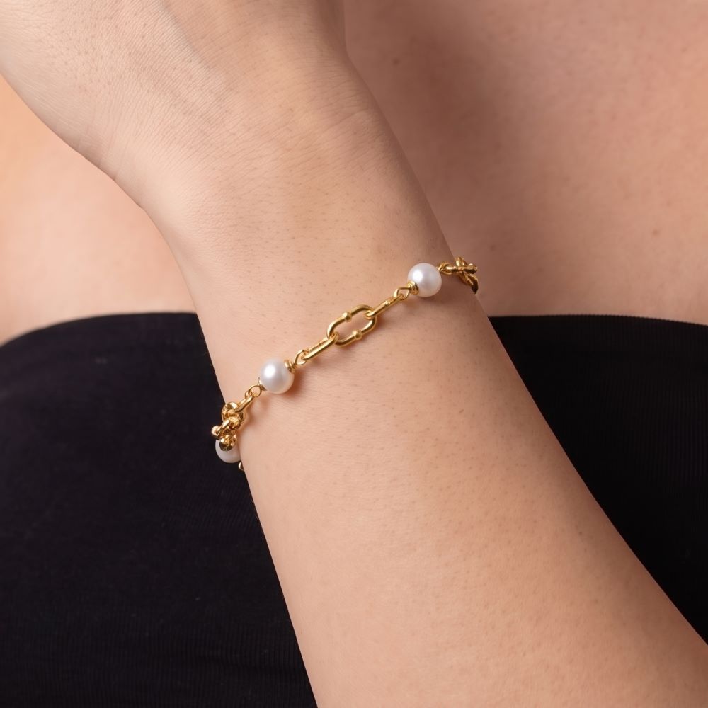 Italian Couture Inspired Bracelet With Pearls