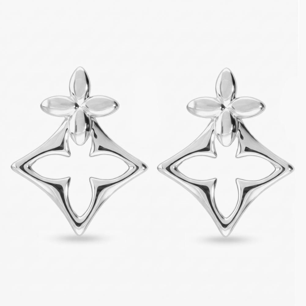 Italian Couture Inspired Double Flower Earrings