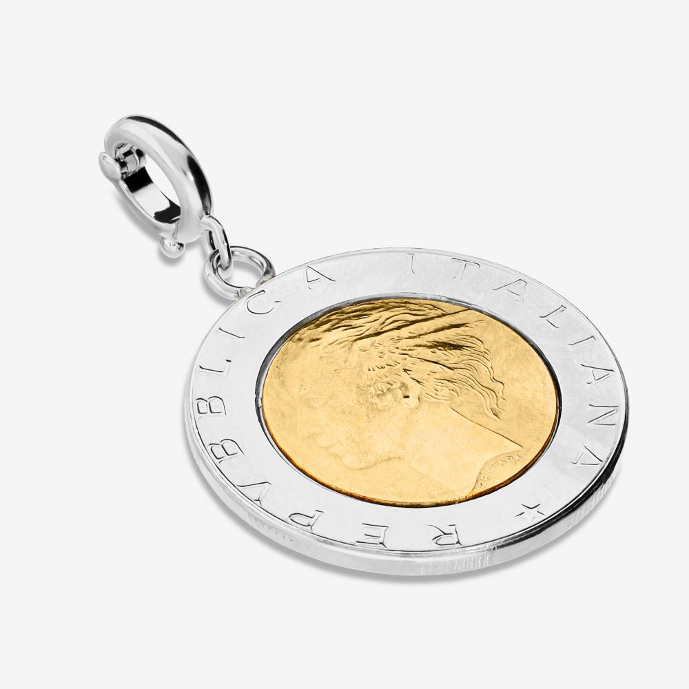 Italian Authentic 500 Lire Coin Pendant/Enhancer