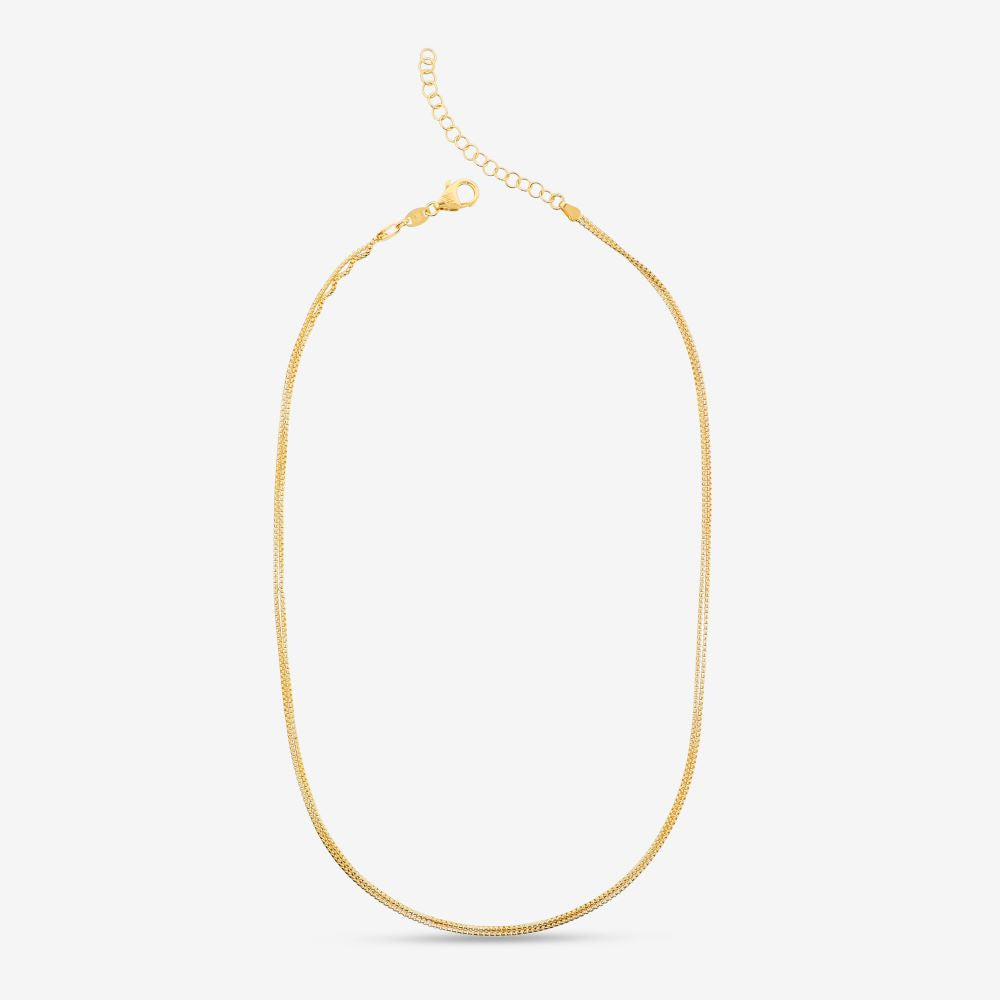 Italian Double Strand Diamond Cut Box Link Chain