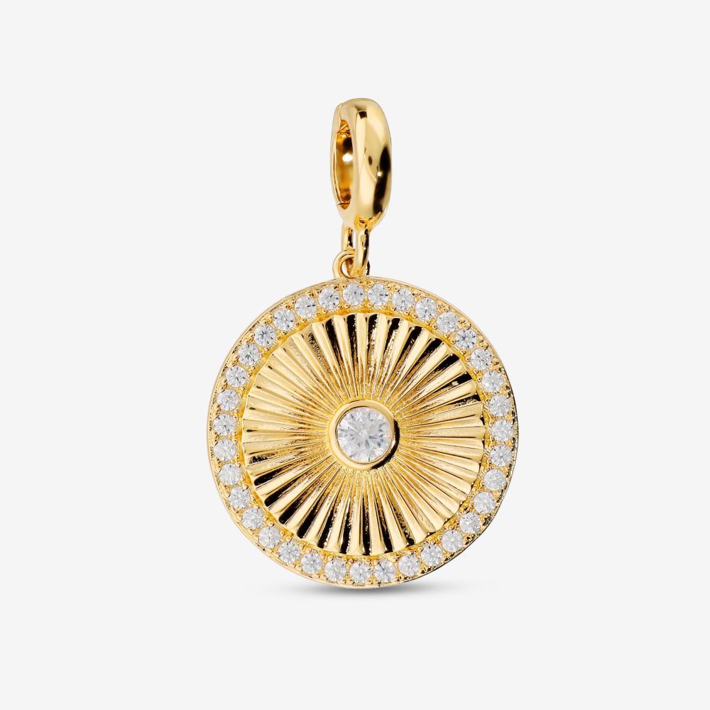 Italian Round Sunburst Enhancer with Stones