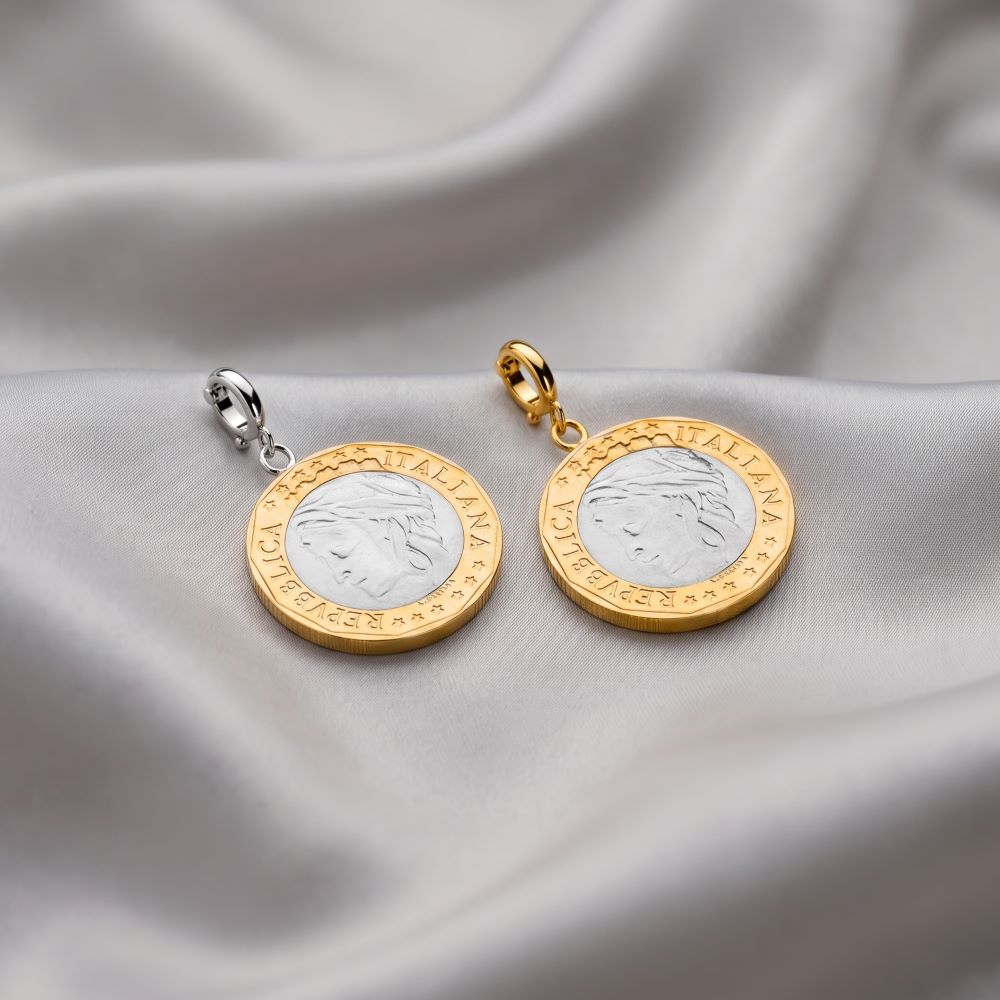 Italian Authentic 1000 Lire Coin Pendant/Enhancer
