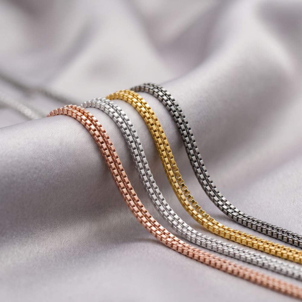 Italian Double Strand Diamond Cut Box Link Chain