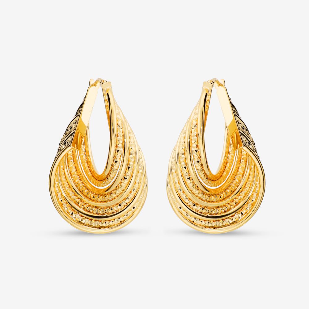 Italian Handmade 9 Layer Twist Hoop Earrings