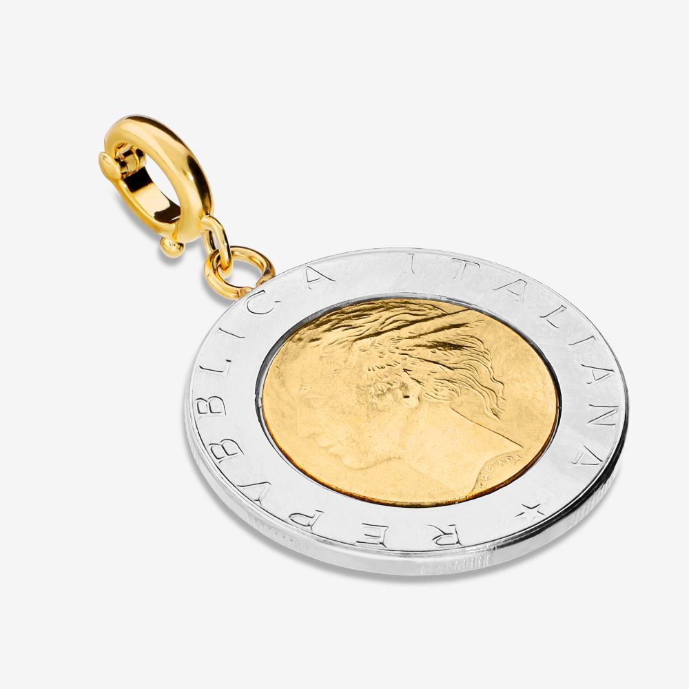 Italian Authentic 500 Lire Coin Pendant/Enhancer