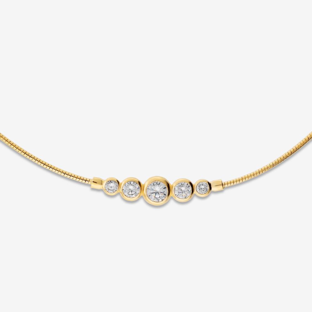 Italian Hand Diamond Cut Bead Front Necklace