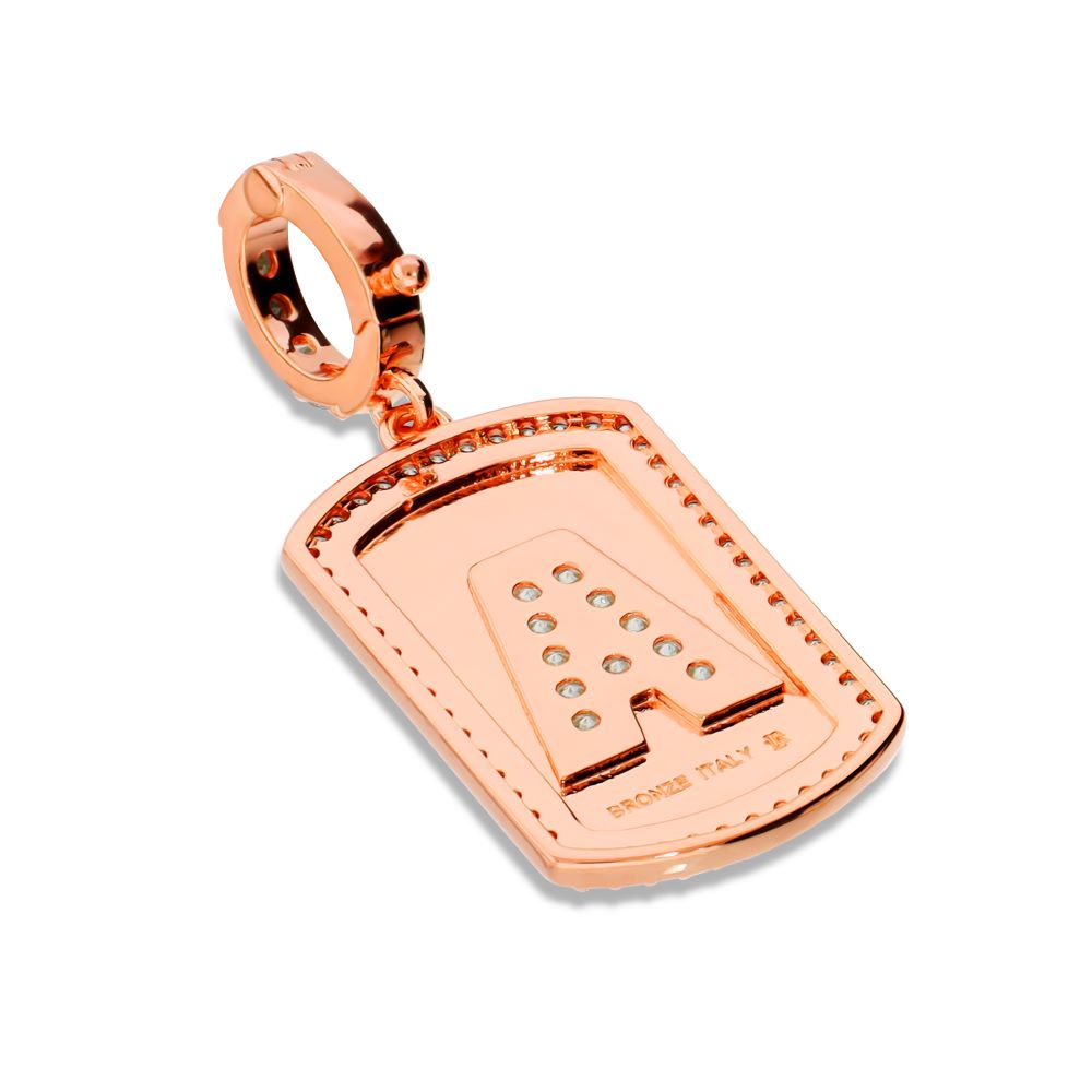 Italian Look of Diamonds Tag Style Initial Enhancer, Rose