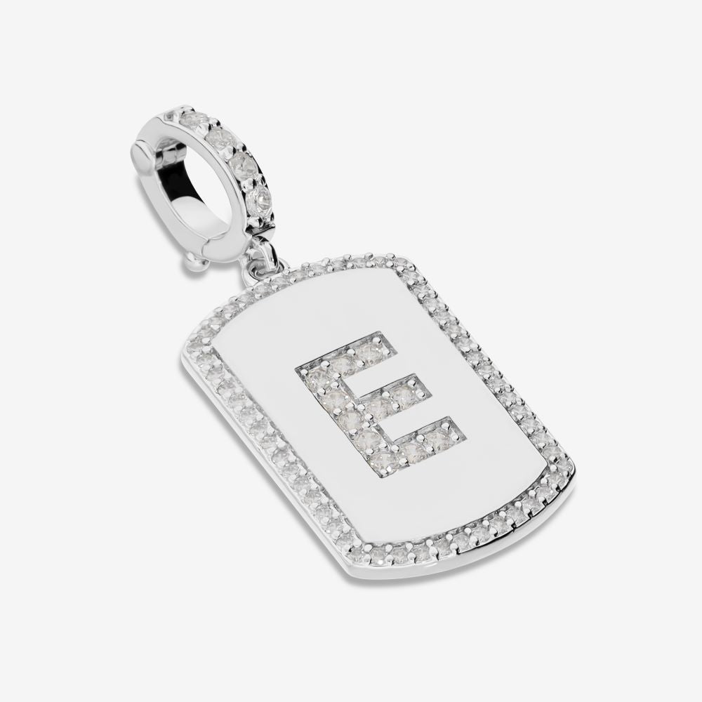Italian Look of Diamonds Tag Style Initial Enhancer, White