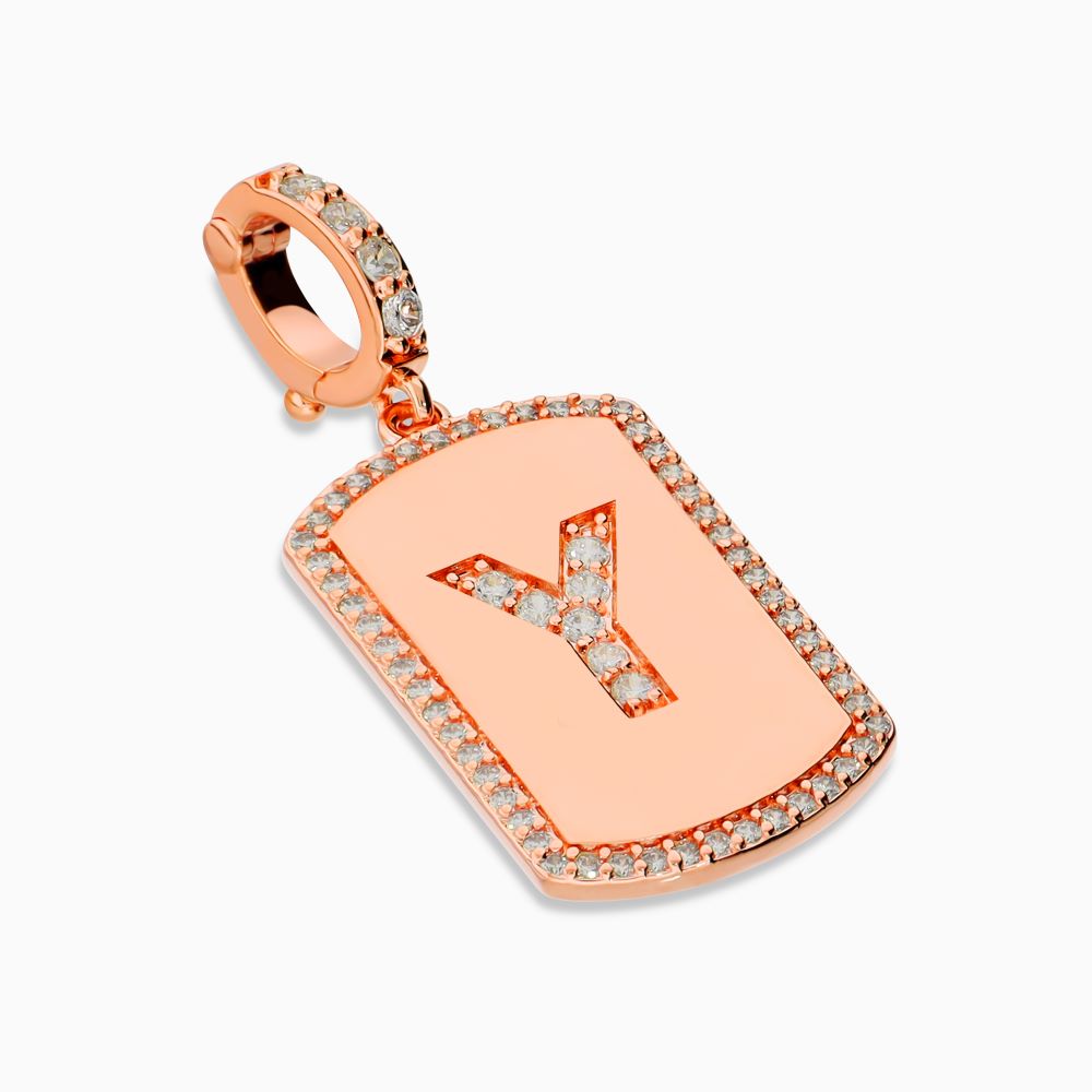 Italian Look of Diamonds Tag Style Initial Enhancer, Rose