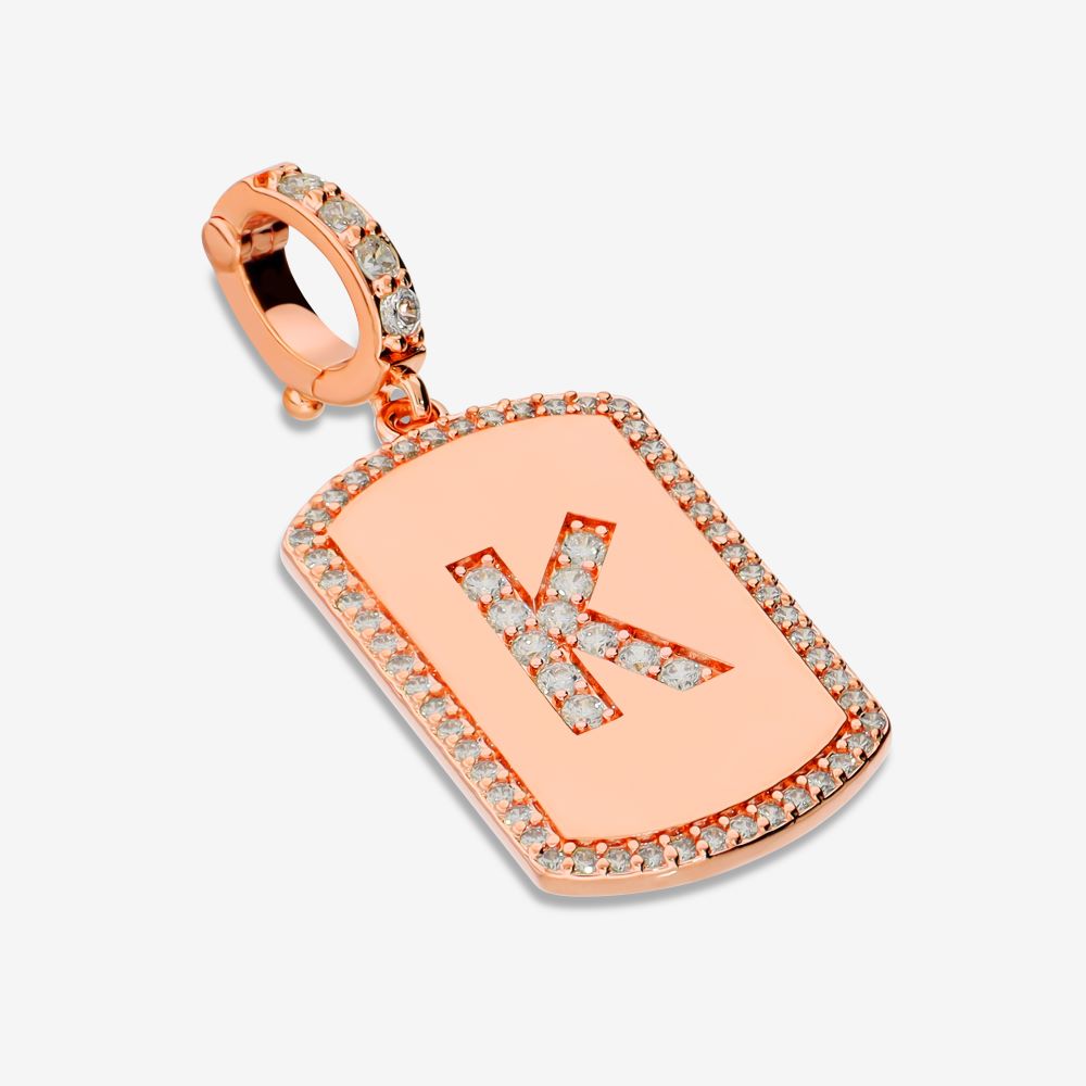 Italian Look of Diamonds Tag Style Initial Enhancer, Rose