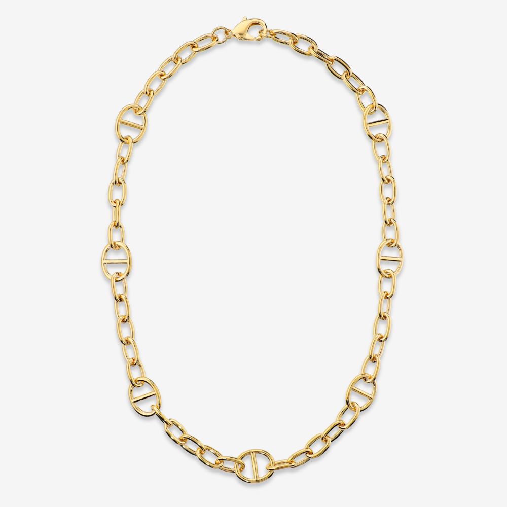 Italian Touch Of Couture Marine And Oval Link Necklace
