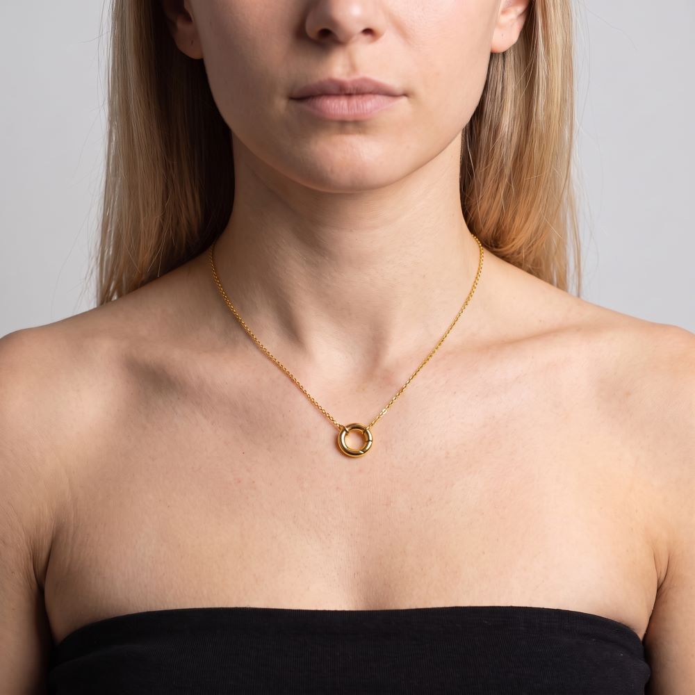 Italian Chain With Front Circle Enhancer Necklace
