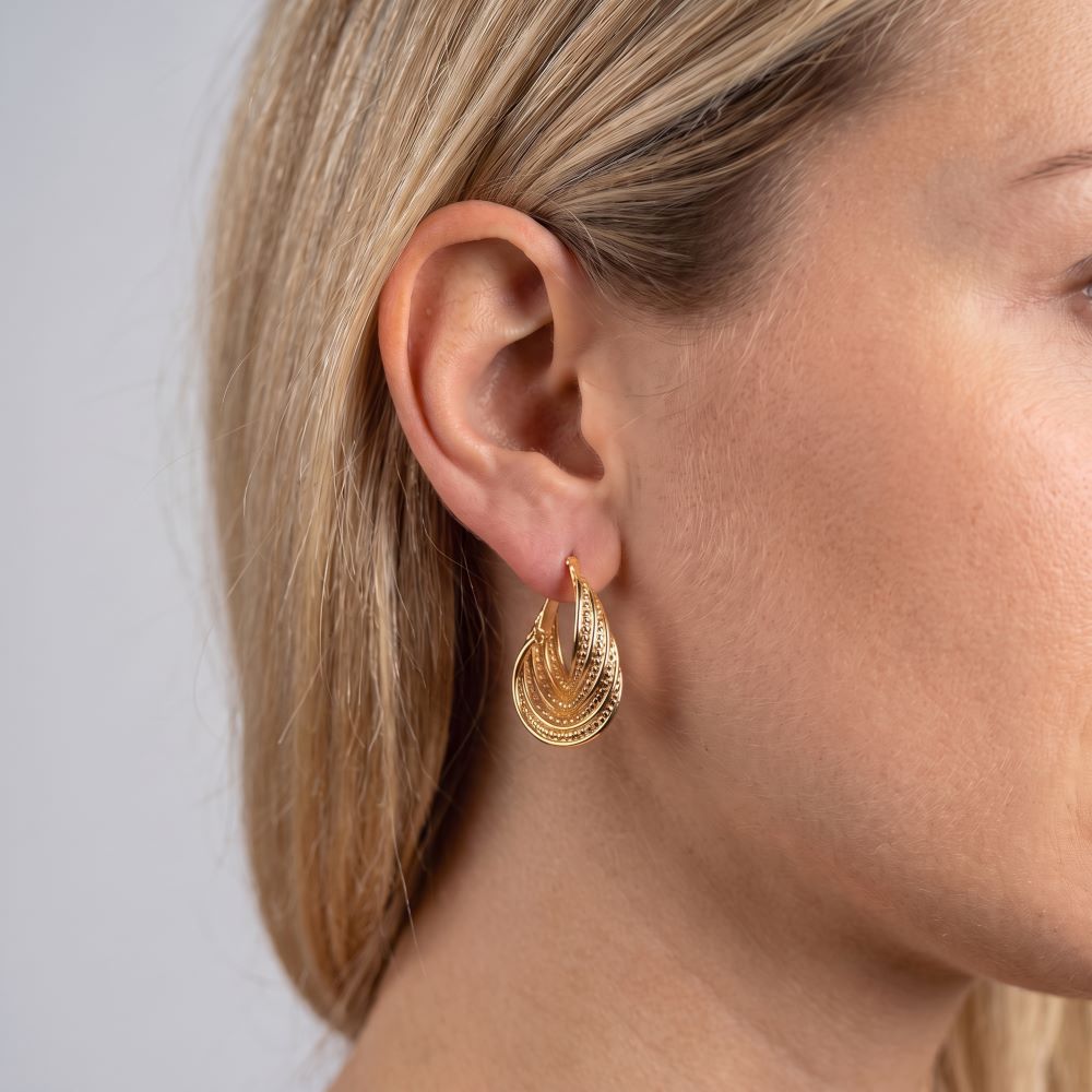 Italian Handmade 9 Layer Twist Hoop Earrings