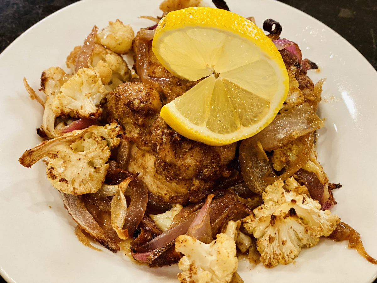 Sheet Pan Chicken and Cauliflower Bake