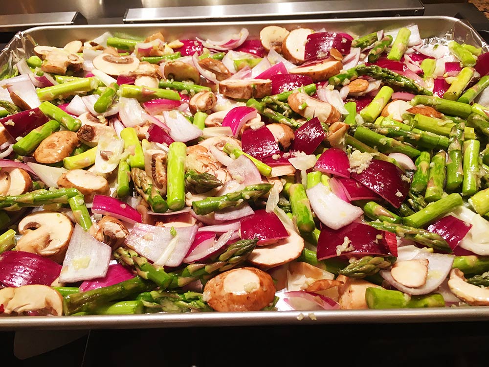 Roasted Asparagus and Mushrooms – Printer Friendly