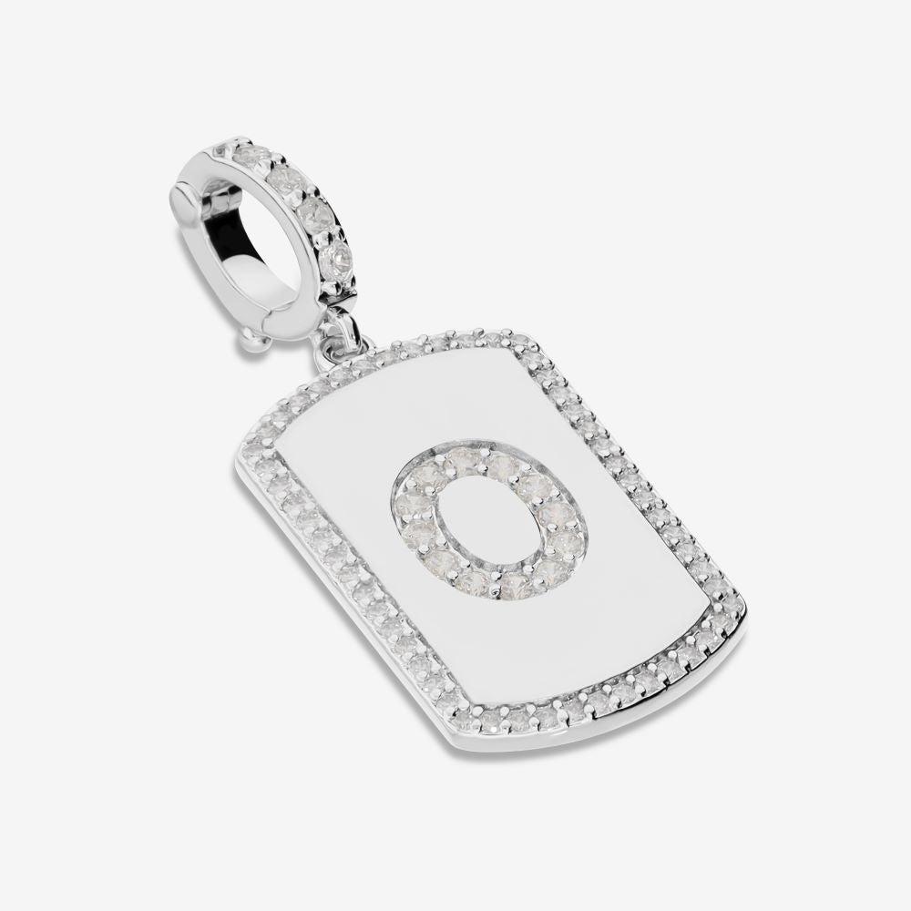 Italian Look of Diamonds Tag Style Initial Enhancer, White