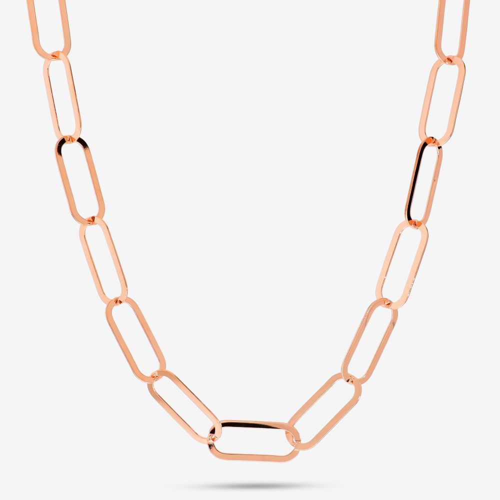 Italian Handmade Polished Oval Link Necklace