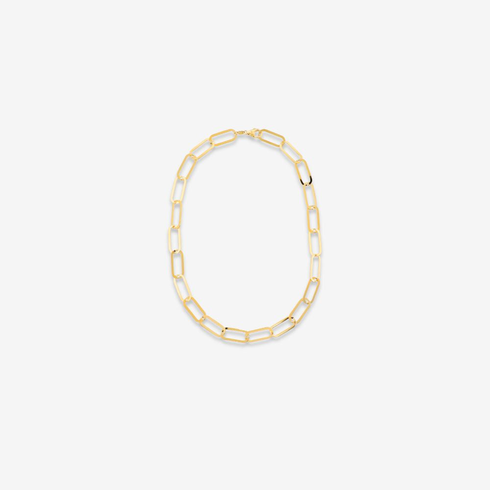 Italian Handmade Polished Oval Link Necklace