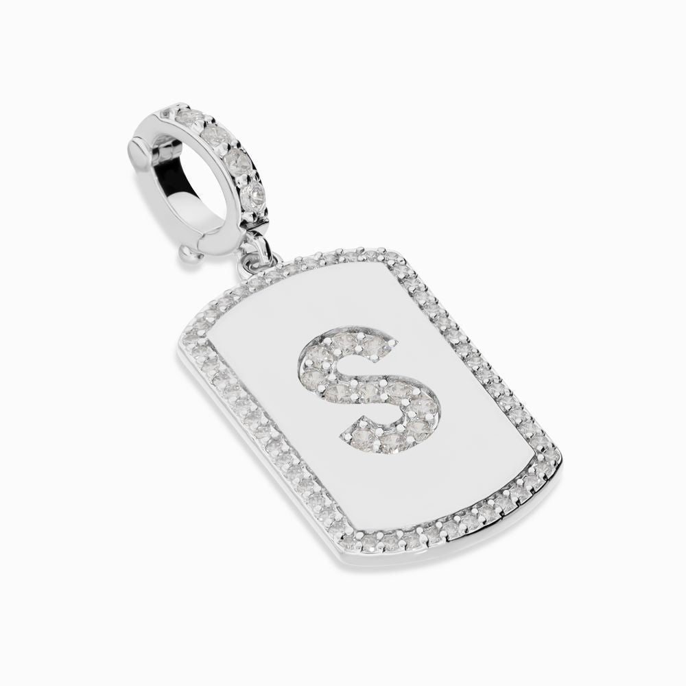 Italian Look of Diamonds Tag Style Initial Enhancer, White