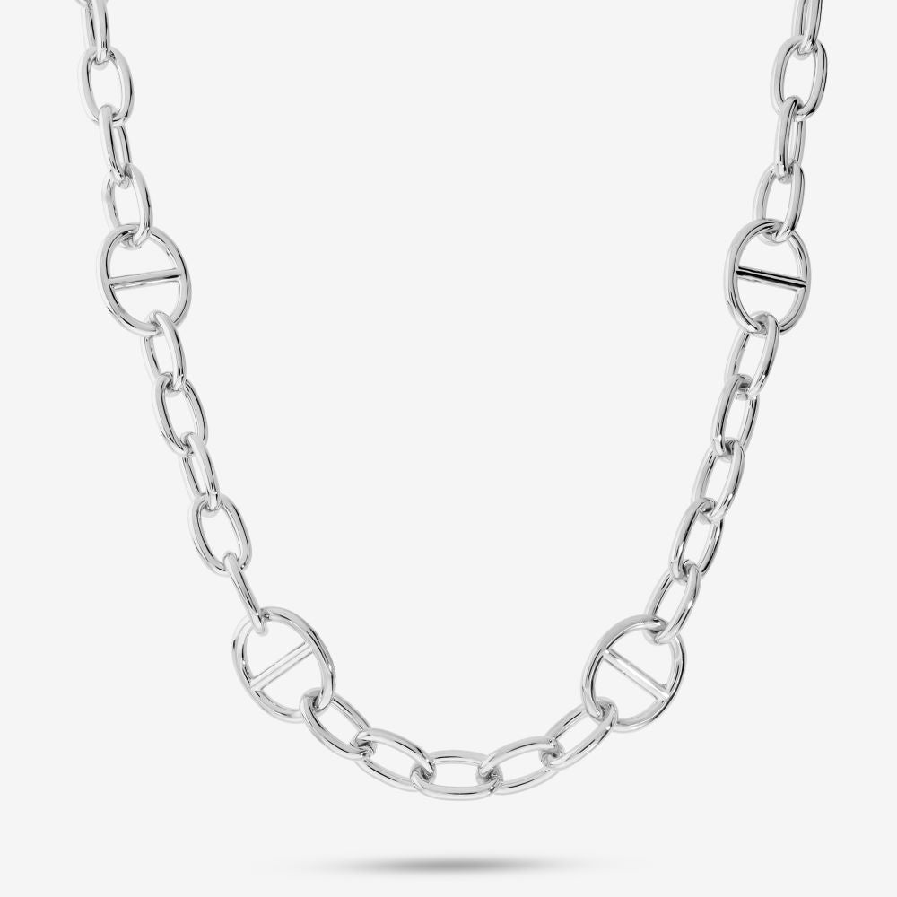Italian Touch Of Couture Marine And Oval Link Necklace