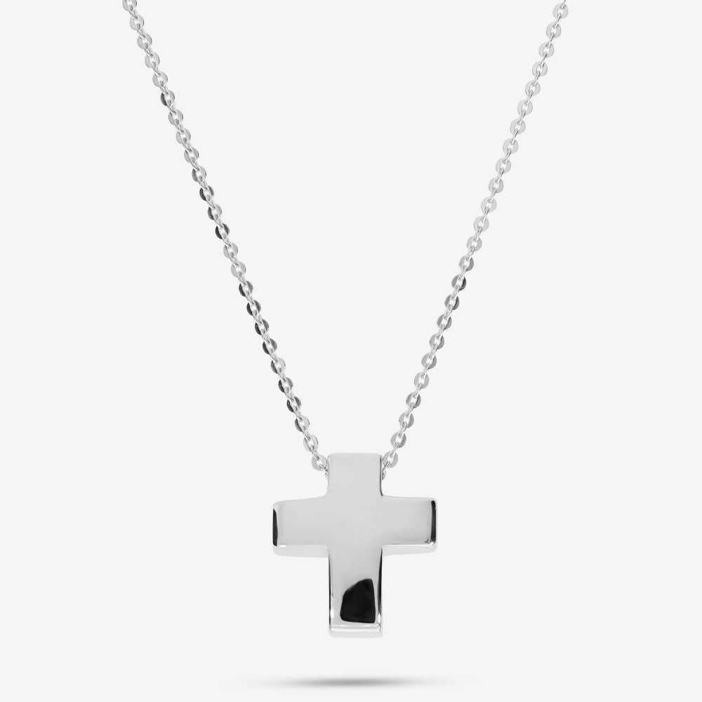 Italian Petite Cross Sterling Silver Necklace