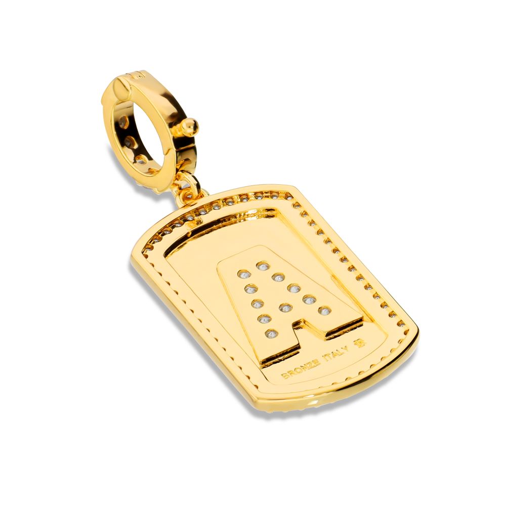 Italian Look of Diamonds Tag Style Initial Enhancer, Yellow