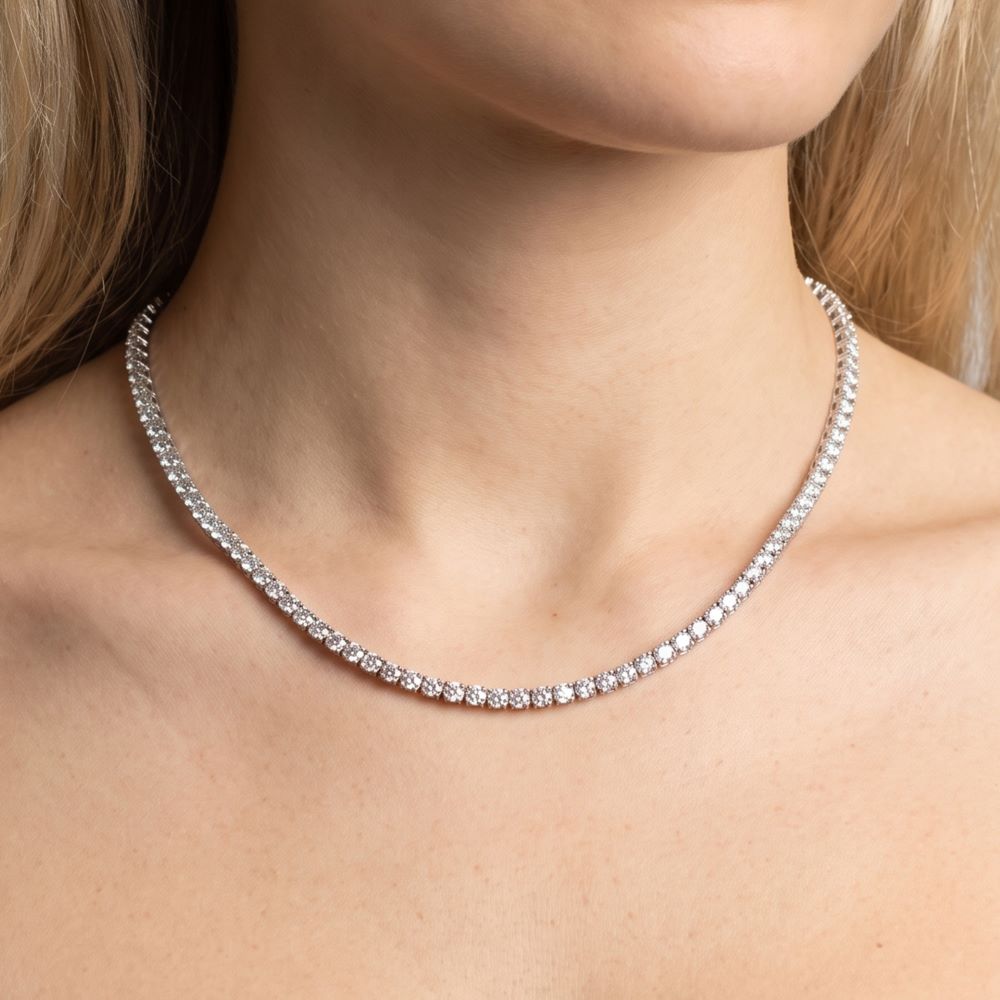 Italian Look Of Fine Tennis Necklace