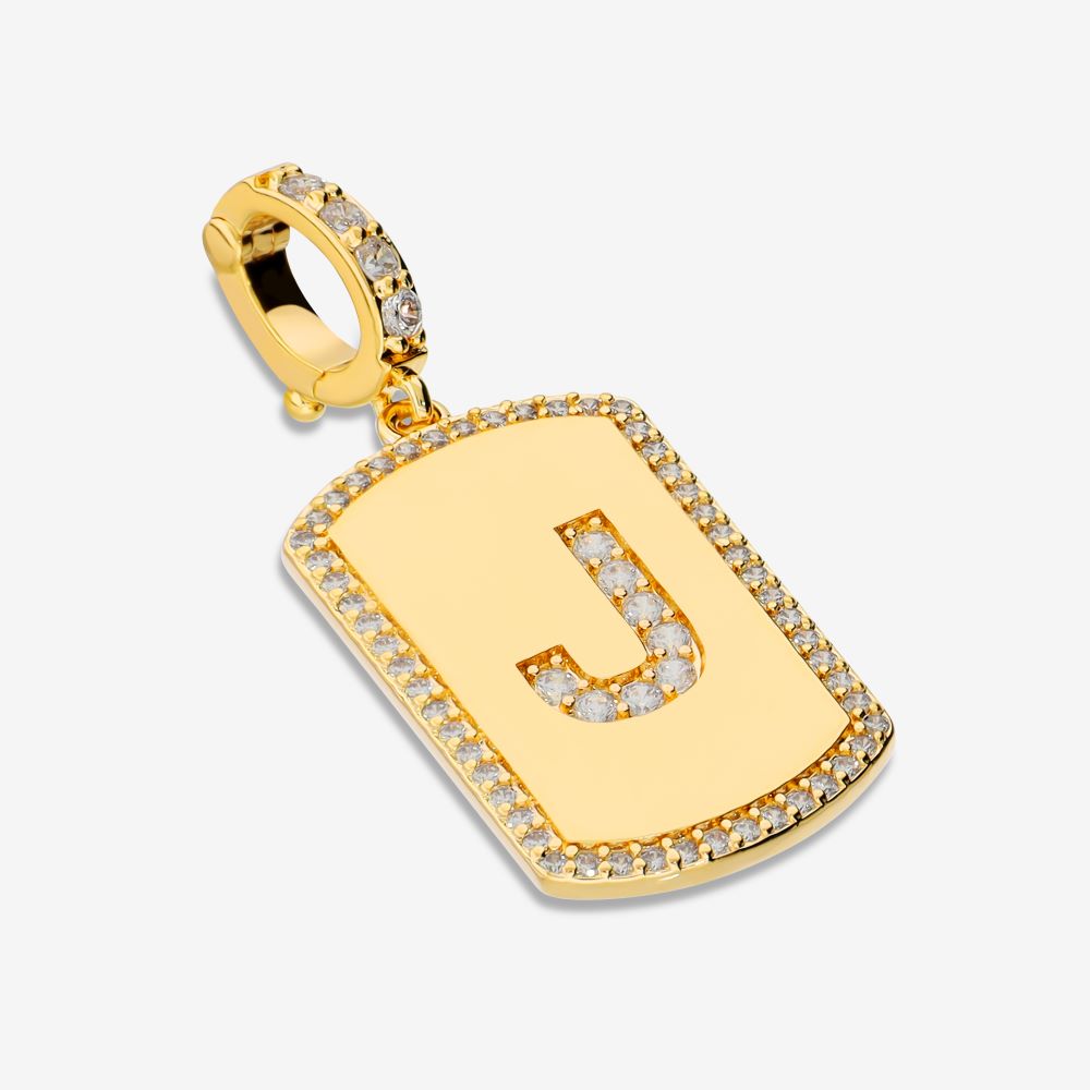 Italian Look of Diamonds Tag Style Initial Enhancer, Yellow