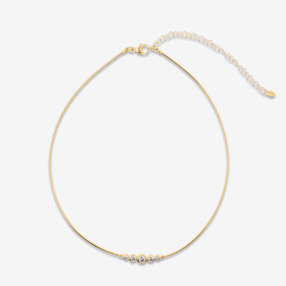 Italian Hand Diamond Cut Bead Front Necklace