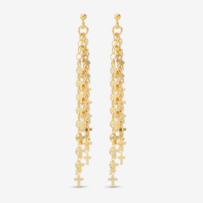 Italian Handmade Triple Strand Petite Crosses Earrings
