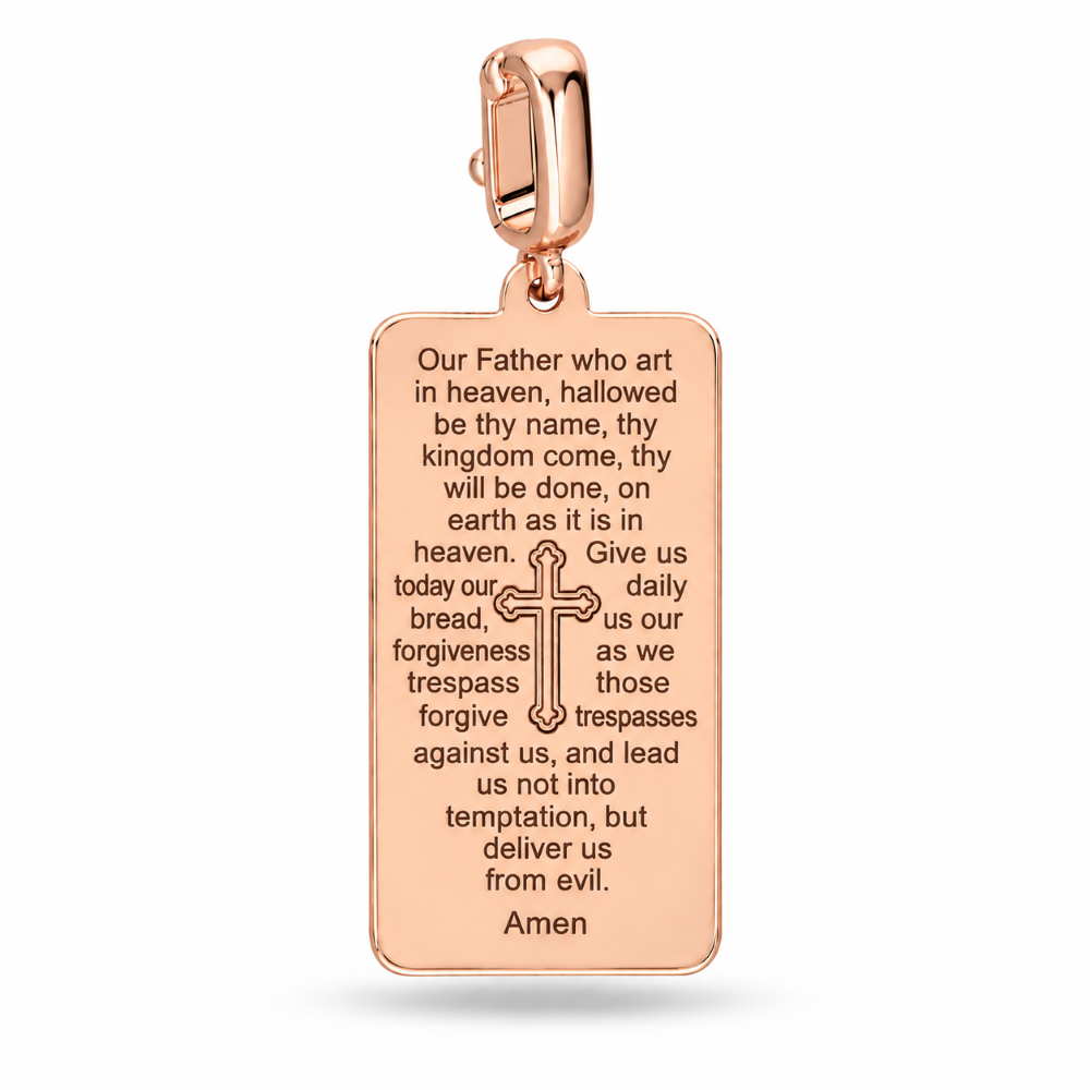 Italian Tag Style Prayer Engraved Enhancer