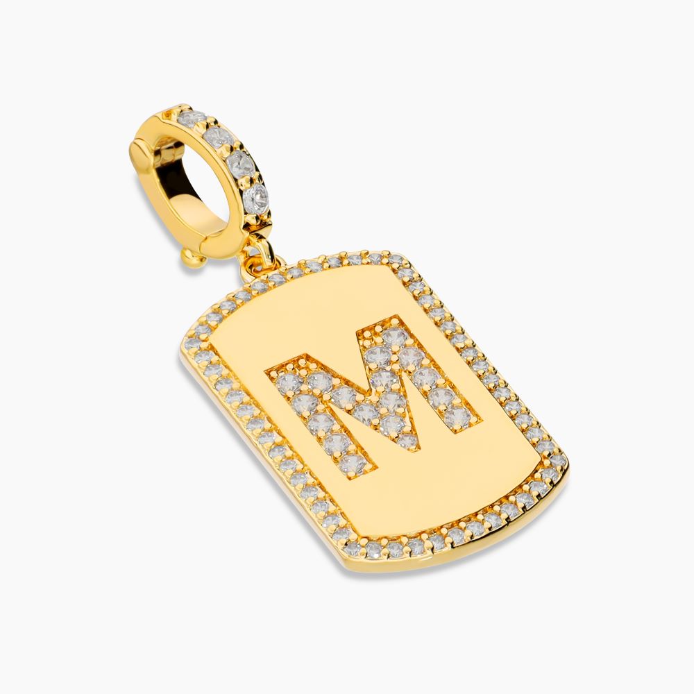 Italian Look of Diamonds Tag Style Initial Enhancer, Yellow