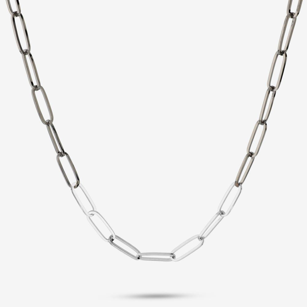 Italian Two Tone Paperclip Link Necklace