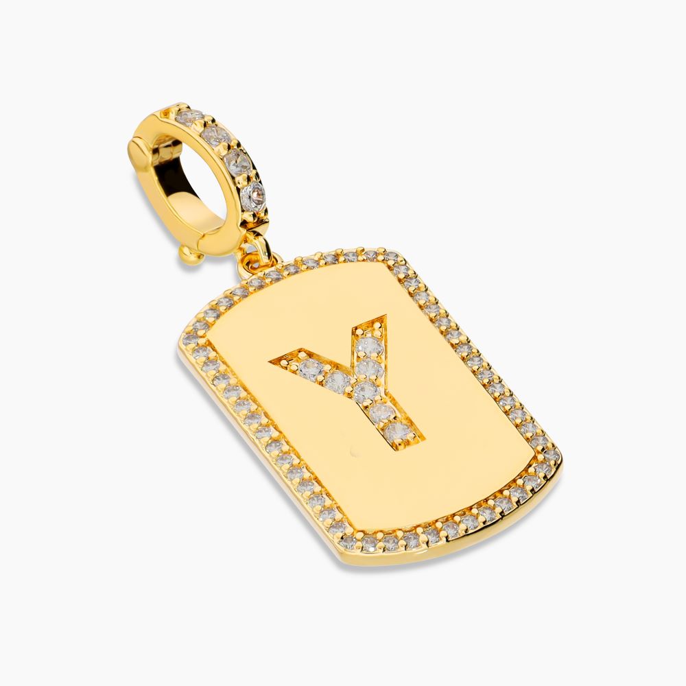 Italian Look of Diamonds Tag Style Initial Enhancer, Yellow