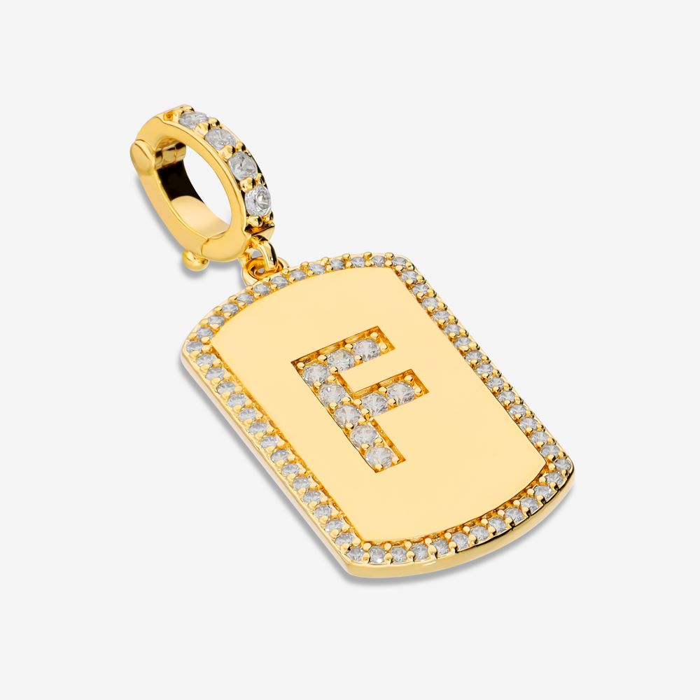 Italian Look of Diamonds Tag Style Initial Enhancer, Yellow