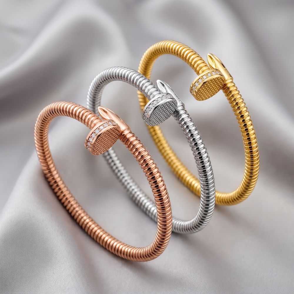 Italian Couture Inspired Tubogas Nail Head Bracelet
